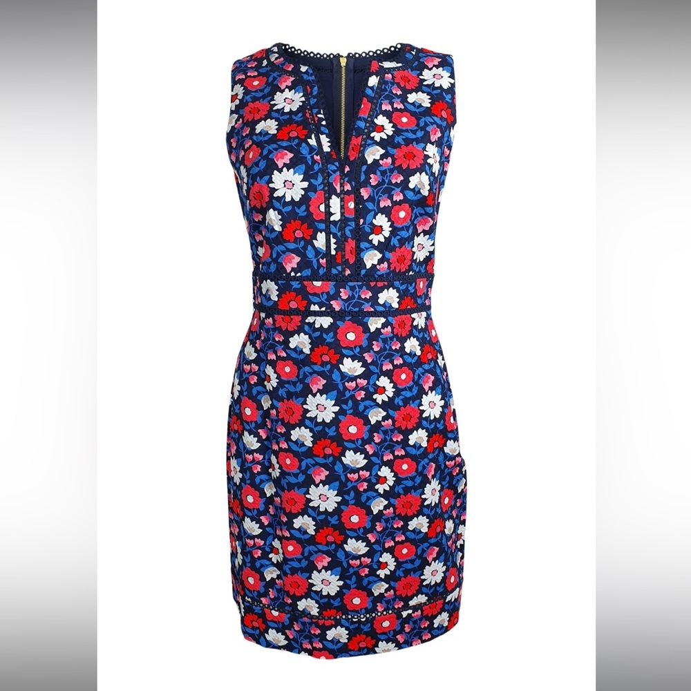 KATE SPADE New York Blue Floral Print Daisy Jacquard Sheath Dress